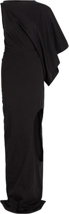 A.W.A.K.E Mode Asymmetric Cut-out Cotton Maxi Dress - Black - XS (UK6 / XS)