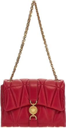 Versace Tassen, Dames, Rood, ONE Size, Leer, Kleio Schoudertas