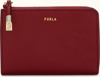 Furla Goccia Porta Carte Di Credito Ciliegia D Rosso Pelle Di Vitello Notte Donna