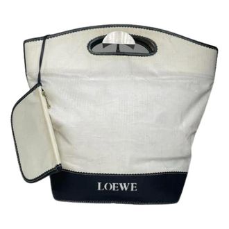 Loewe Pre-owned Tote Bags, female, White, Size: ONE SIZE Pre-owned Leather Tote
