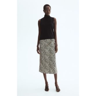 H&M Midi skirt in Cream/leopard Print at Nordstrom, Size Xx-Small