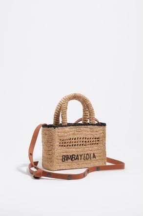Bimba & Lola Raffia Mini Bag in Natural at Nordstrom