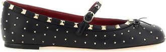 Valentino Garavani Black Studded Ballet Flats