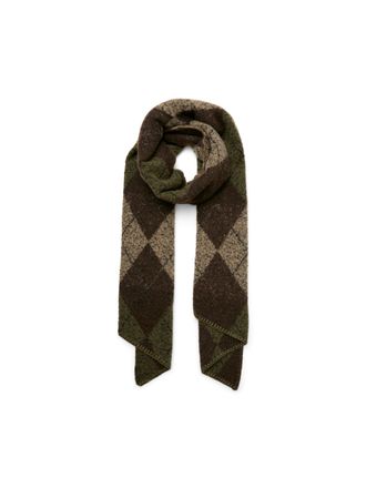 Vero Moda Schal VERO MODA VMCASSY DETAIL SCARF NOOS, Damen, grape leaf checks:mermaid, silber mink, birch, Fleece, Kunstfaser, kariert, Modet&uuml;cher Schal