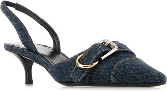 Givenchy Womens Denim Voyou Pumps - Dark Blue Cotton - Size EU 36