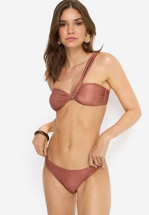 Lascana Bikini-Hose LSCN BY LASCANA Gladys, Damen, Gr. 34, N-Gr, light braun, Elasthan, Polyamid, Glitzerf&auml;den, Badehosen Bikini-Hose, in trendiger Glitzeropt