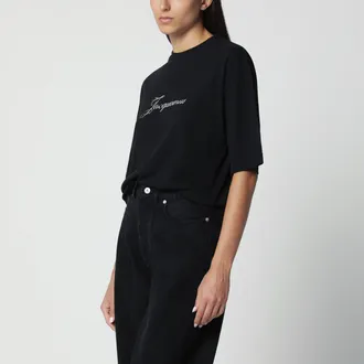 Jacquemus T-shirt nera con stampa logo