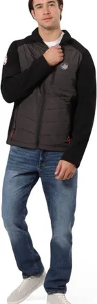 Canada Weather Gear Mens Hybrid Softshell Puffer Jacket in Charcoal at Nordstrom, Size X-Large