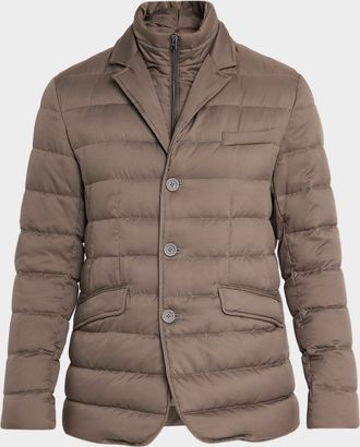 Herno Mens Quilted Blazer w/ Bib