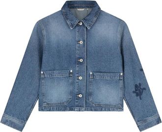 Olaf Hussein Monogram Denim Jacket - Dames - Spijkerjassen - Blauw - M - Denim - Jassen