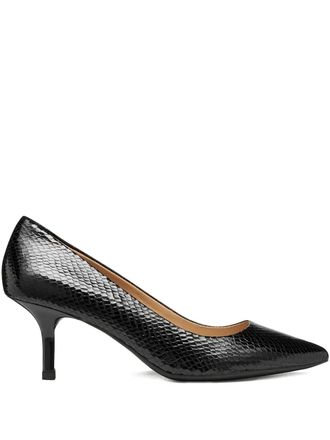 Geox kleopy pointed snakeskin pumps - women - Calf Leather/Calf Leather/Fabric/Rubber - 36 - Black