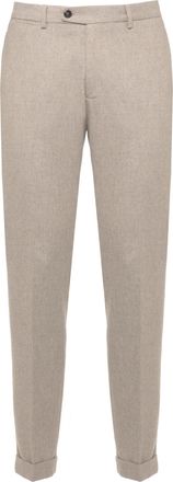 Devore Incipit Beige Tailored Wool Straight-Leg Pants