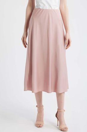 Tahari by ASL Satin Midi Skirt in Rose Petal at Nordstrom, Size 12