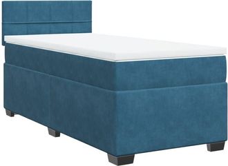 vidaXL Vidaxl - Cama Box Spring Con Colch&oacute;n Terciopelo Azul Oscuro 80x200 Cm
