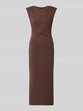 Vero Moda Midikleid mit Rundhalsausschnitt Modell PINA in Dunkelbraun, Gr&ouml;&szlig;e XL