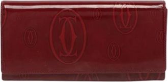 Cartier Pre-owned Leren Portemonnee - Dames - Vintage Accessoires - Rood - ONE Size - Leer - Vintage