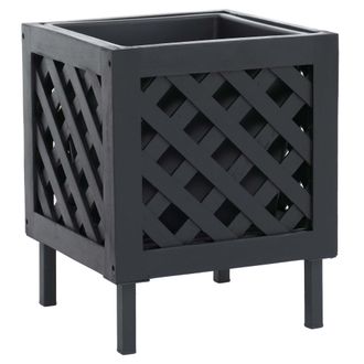 Hhg [nunca Usado] Jardinera Hhg-471, Maceta Para Flores Y Plantas, Para Interior Y Exterior, De Madera De Acacia Con Certificaci&oacute;n Mvg, 42 X 34 X 34 Cm, N