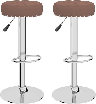 vidaXL Taburetes De Cocina 2 Unidades Tela Marr&oacute;n Vidaxl