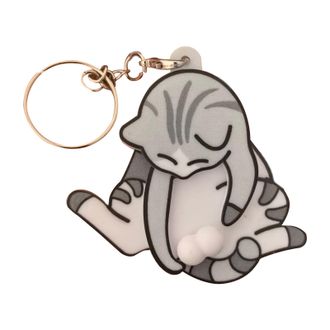 Generic Funny Cat Keyring | Mischief Cat Keychains for Men Women | Cute Animal Cats Key Ring Bag Charm with Rotating Kitten Eggs | Novelty Cats Lover Gift Key