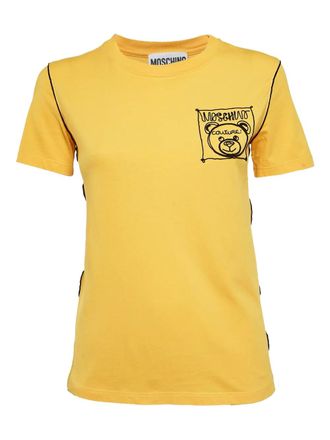 Moschino T-shirt con ricamo Teddy Bear - Giallo
