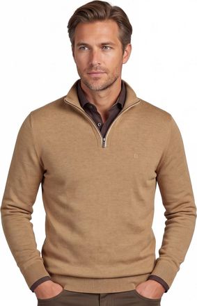 Casamoda Casa Moda half zip pullover effen camel