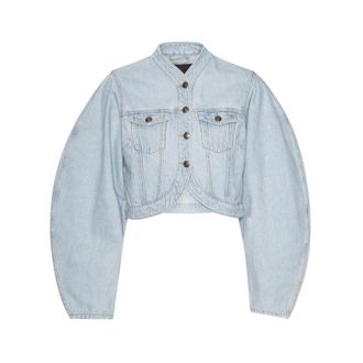 Rotate Light Blue Round Sleeve Denim Jacket - female - ROTATE Birger Christensen - Denim Jackets - Blue - L - Jackets