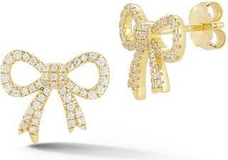 Glaze Jewelry Bow Cubic Zirconia Stud Earrings in Gold at Nordstrom Rack
