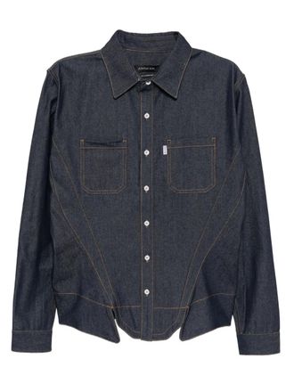 Juntae Kim corset-style denim shirt - Blue