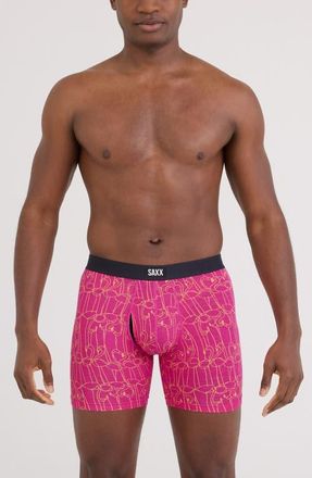 Saxx Vibe Xtra Soft Comfort Boxer Briefs in Flamingo Ink-Fuchsia at Nordstrom, Size Xx-Large