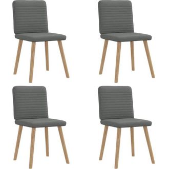 vidaXL Vidaxl - Sillas De Comedor Giratorias 4 Unidades Tela Gris Oscuro
