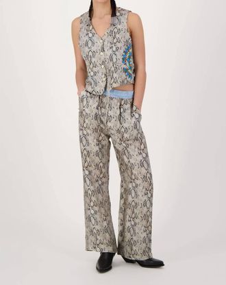 Me369 Cameron Snake Print Vest In Grey