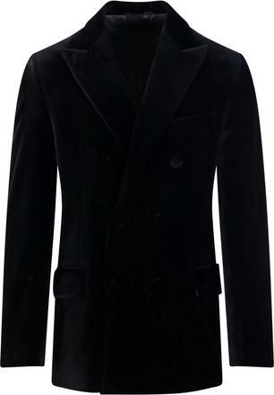 Golden Goose Blazer met dubbele rij knopen en contrasterende revers - Zwart