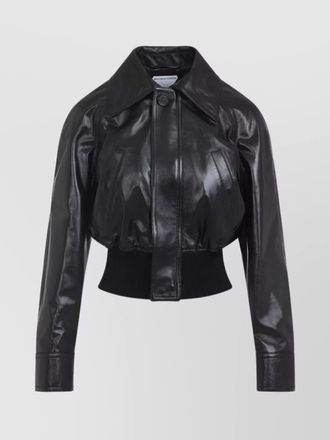 Bottega Veneta short lamb leather bomber jacket