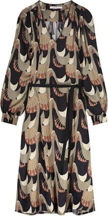 Summum Abstracte Pauwenjurk - Dames - Casual kleedjes - Veelkleurig - S - Kleedjes
