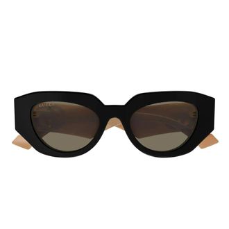 Gucci Sunglasses, female, Black, Size: 51 MM Emblem Sunglasses