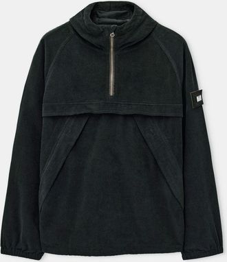 Weekend Offender Mens Wynwood Cord Zip Overtop in Green Cotton - Size X-Small