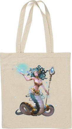Generic Medusa Gorgon Mythology Snake Natural Cotton Tote Bag White