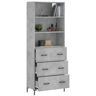 Berkfield Home Highboard Concrete Grey 69.5x34x180 cm Engineered Wood