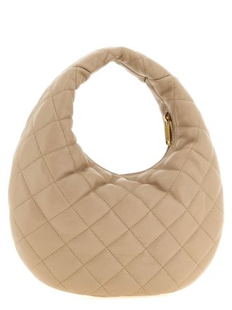 Saint Laurent Womens Icarino Shoulder Bag Beige Lamb Leather