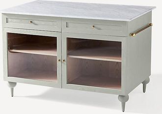 Anthropologie The Fern Rectangular 55 Marble Top Kitchen Island
