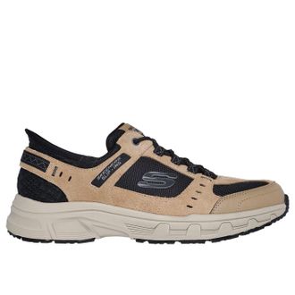 Skechers Heren Leren Relaxed Fit Schoenen (Taupe/Zwart)