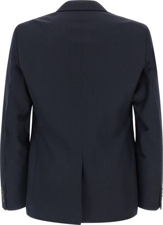 Prada Pinstriped Wool-Cashmere Pant Suit - Black