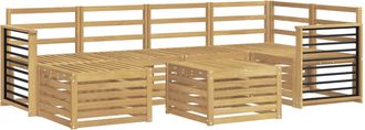 vidaXL Conjunto De Sof&aacute;s De Exterior 7 Uds. Blanco Poli&eacute;ster Vidaxl
