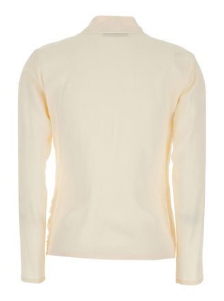 Jucca Draped V-Neck Blouse - White
