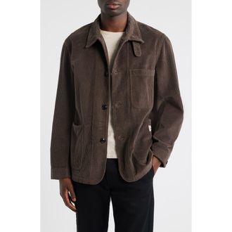 Merz b. Schwanen Organic Cotton Corduroy Workwear Jacket in Chocolate at Nordstrom, Size Xx-Large
