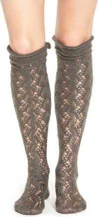 LEMON Frosted Swirl Over The Knee Socks in Peppercorn at Nordstrom