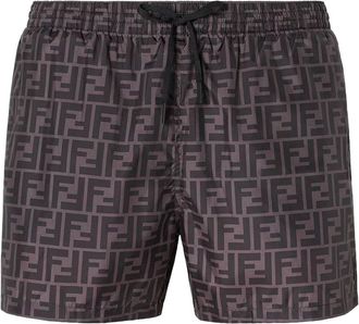 Fendi Ff Nylon Swim Trunks-Uomo