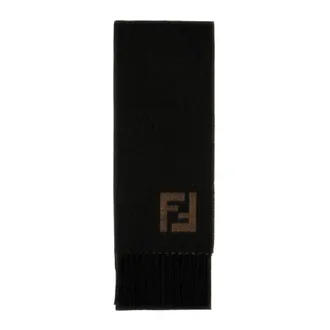 Fendi Wool and Cashmere Scarf - male - Fendi - Winter Scarves - Black - ONE SIZE - Accessories