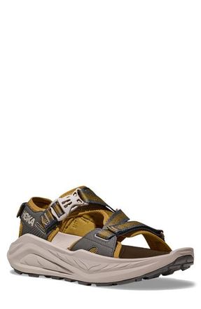 Hoka One One Infini Hike TC Sandal in Mustard Seed /Putty at Nordstrom, Size 10.5
