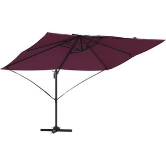 vidaXL Parasol Roma De Brazo Lateral Rojo, Negro 352 X 251 X 260 Cm Vidaxl